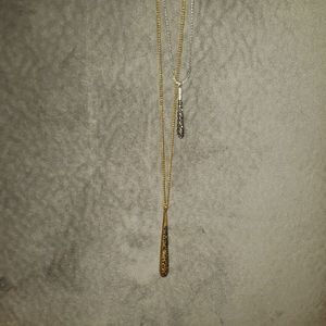 Lucky Brand Silver and Gold necklace.